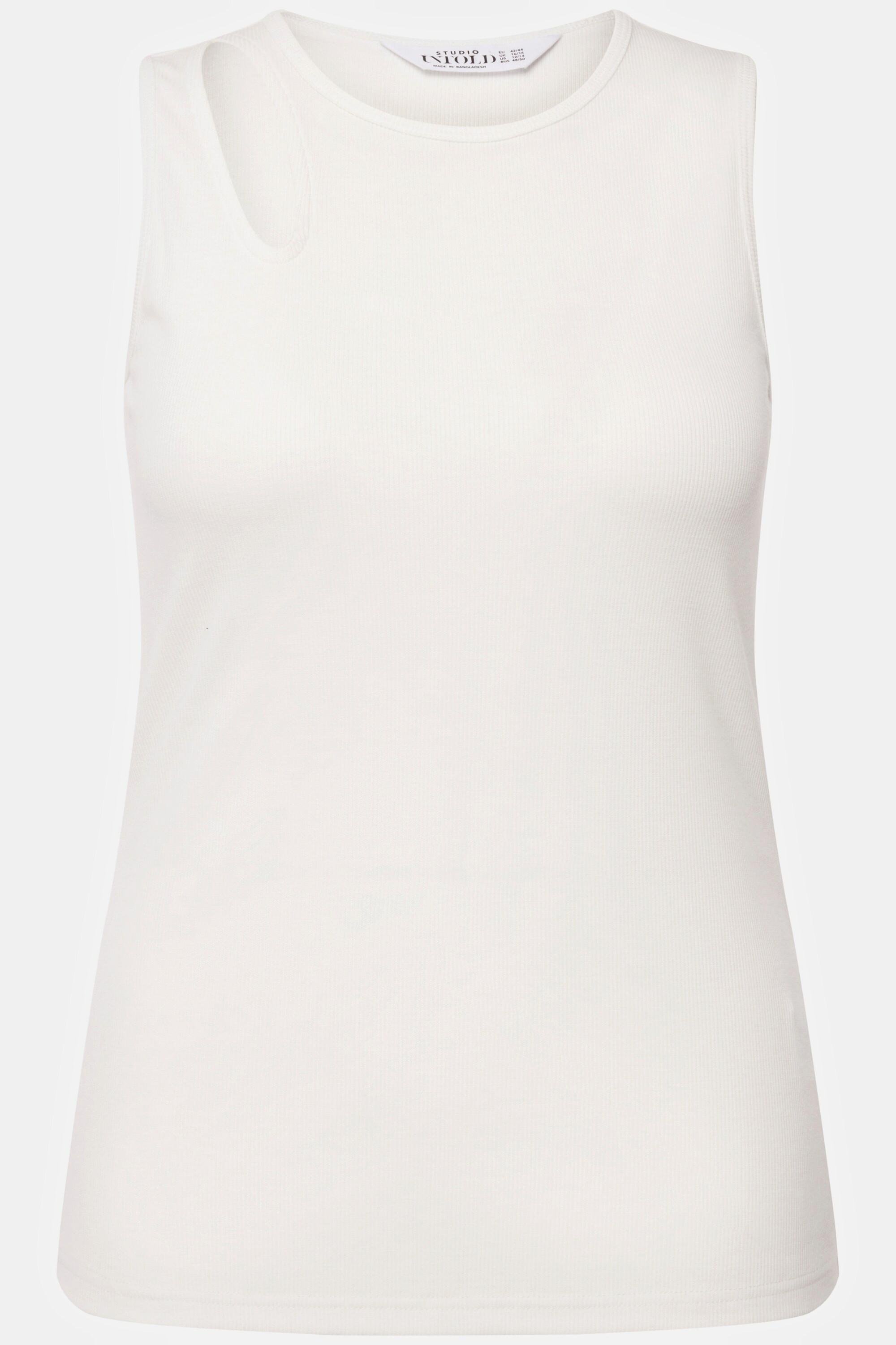 Studio Untold  Tanktop, Slim Shape, Rundhals, Cut-Out, gerippt 