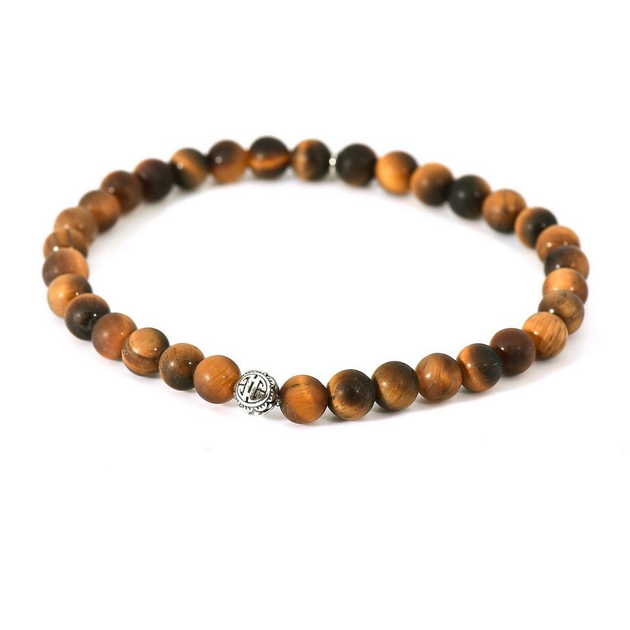 Balibay  Devin  Armband mit matten Tigeraugen Steine 