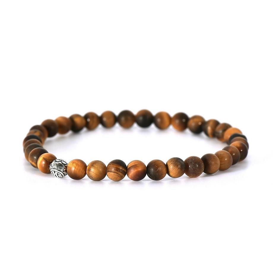 Devin  Armband mit matten Tigeraugen Steine