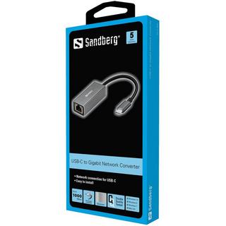 Sandberg  USB-Kabel (USB C, Ethernet, Weiss) 