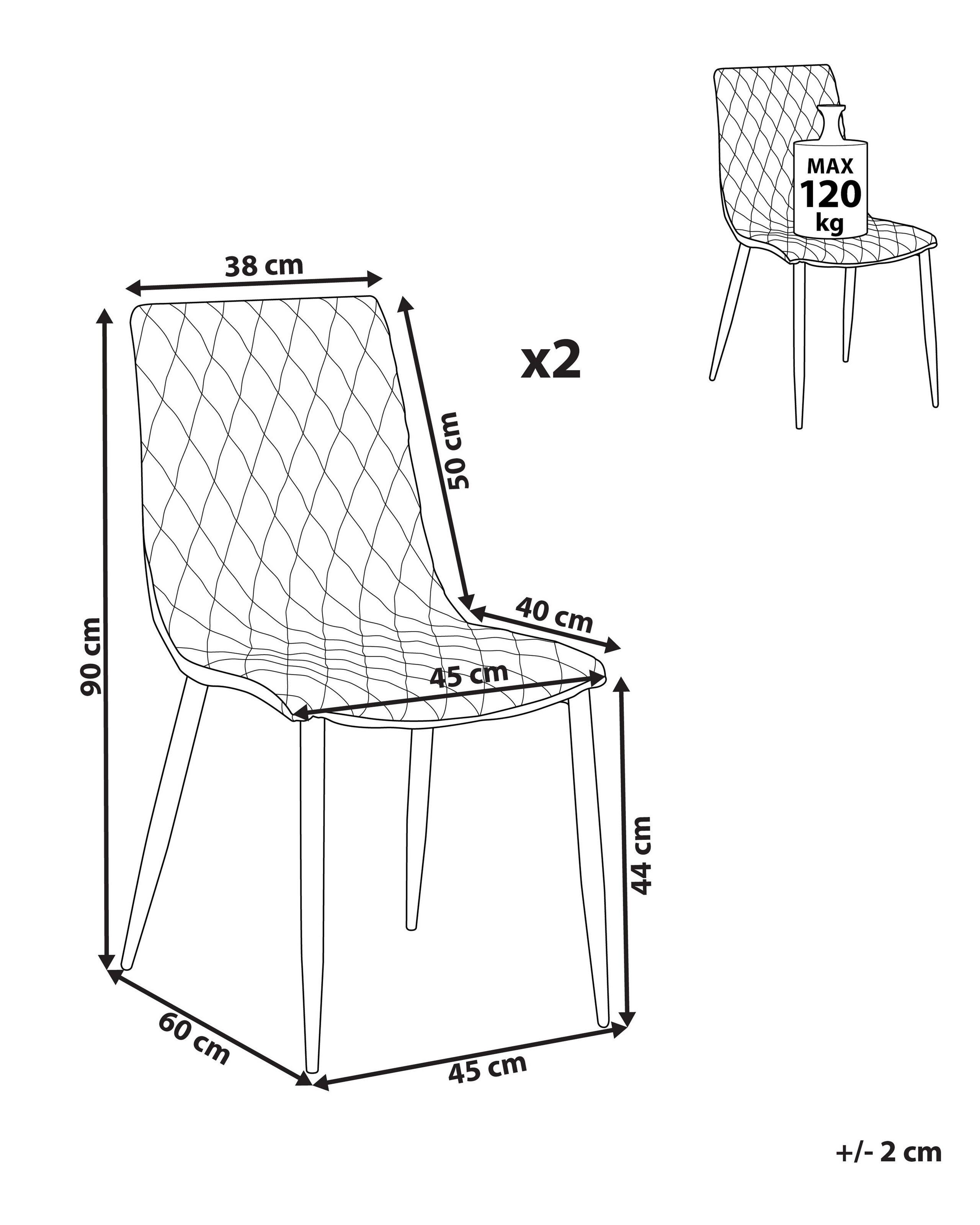 Beliani Chaise de salle à manger en Cuir PU Glamour MONTANA  