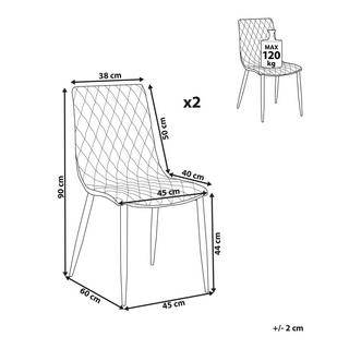 Beliani Chaise de salle à manger en Cuir PU Glamour MONTANA  