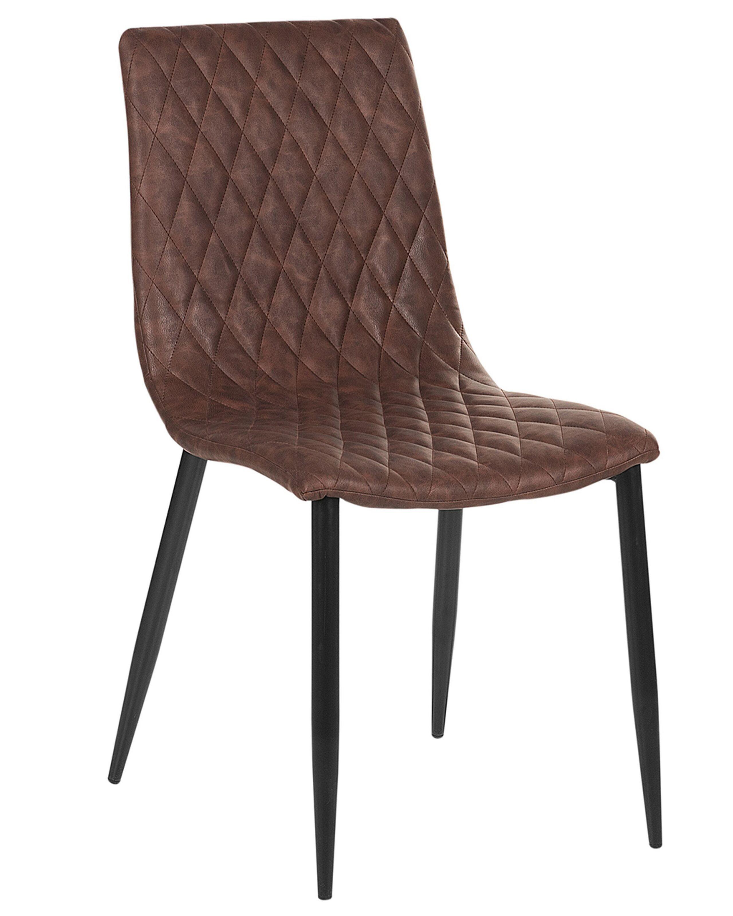 Beliani Chaise de salle à manger en Cuir PU Glamour MONTANA  