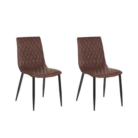 Beliani Chaise de salle à manger en Cuir PU Glamour MONTANA  