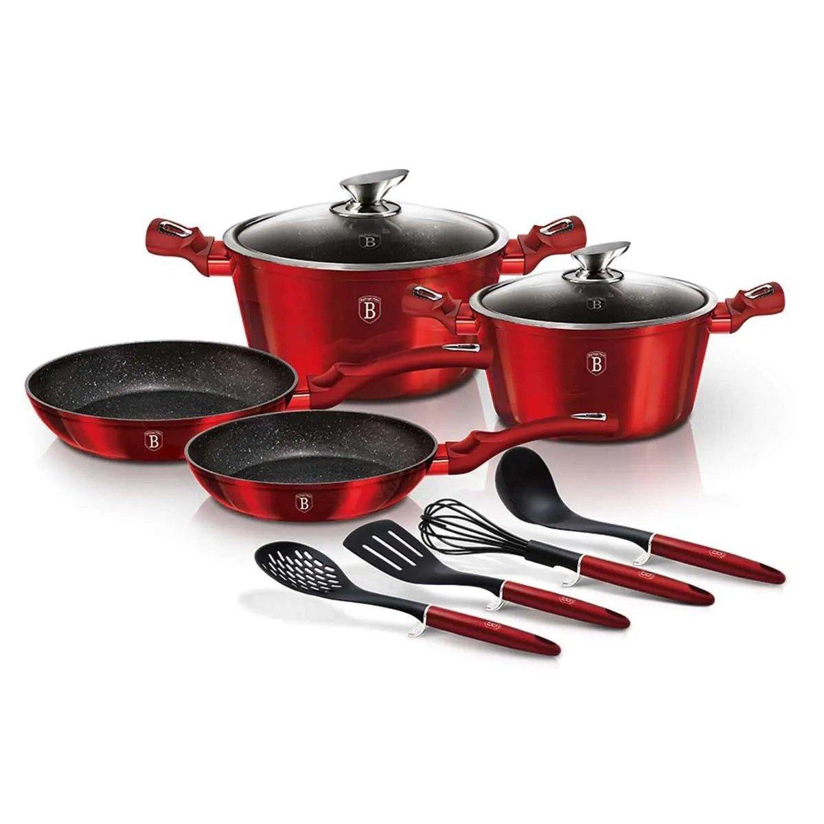 Berlinger Haus Set di utensili da cucina - 10 pezzi - rosso  