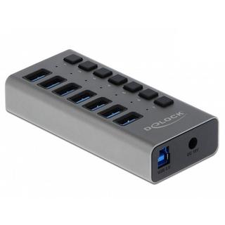 DeLock  Hub USB 5 Gbps esterno con 7 porte + Switch 