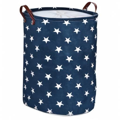 Alopini Faltbare runde Aufbewahrungswäschekörbe, Baumwolle  