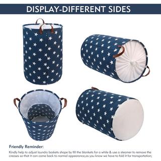 Alopini Faltbare runde Aufbewahrungswäschekörbe, Baumwolle  