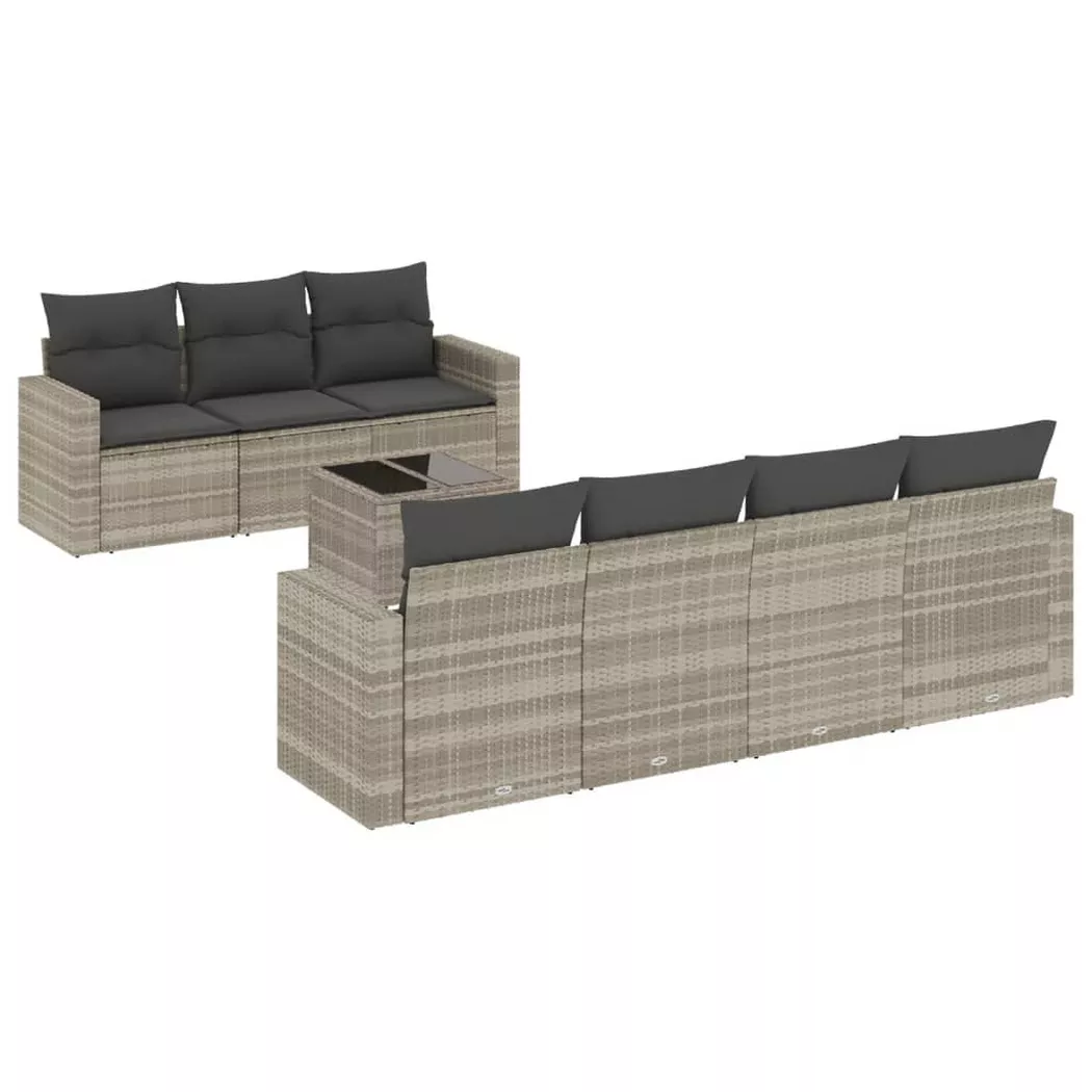 VidaXL - set divano da giardino Polirattan, One Size, Grigio
