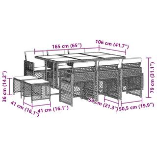 VidaXL set da pranzo da giardino Polirattan  