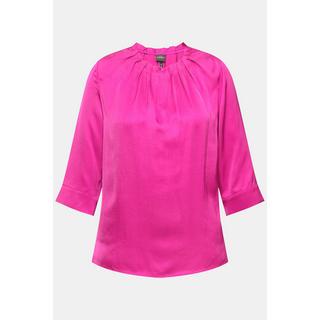 Ulla Popken  Blouse avec décolleté froncé, manches 3/4 