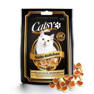 CATSY  snack pour chats rouleaux de Sushi poulet & poisson 