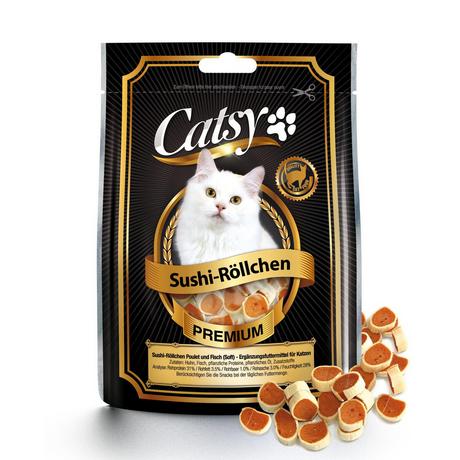 CATSY  Snack per gatti Sushi rolls pollo e pesce 