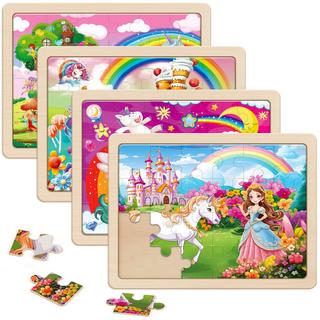 Activity-board  Puzzle Einhorn Prinzessin Teile Kinder Holzpuzzle, Vorschule Lernspielzeug 