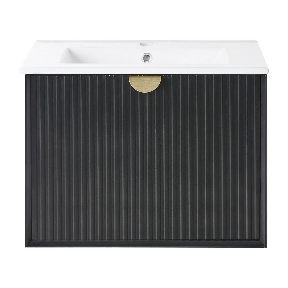 Beliani Wandmontierter Waschtischunterschrank mit Waschbecken aus MDF-Platte Modern BONAIRE  