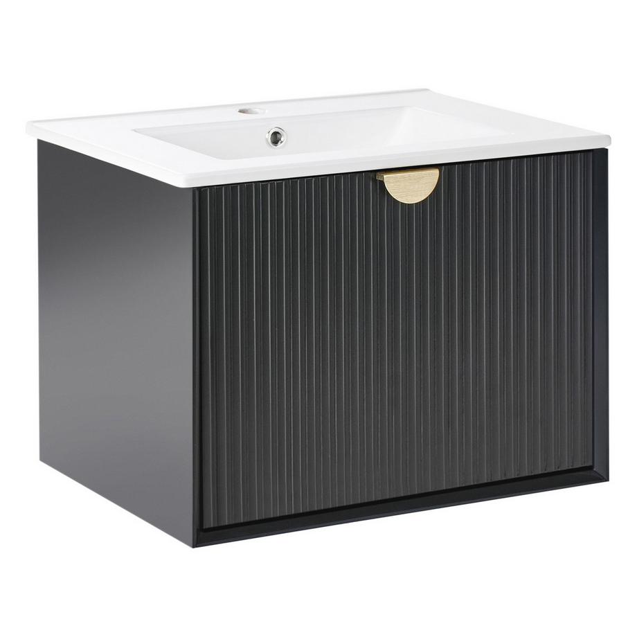 Beliani Wandmontierter Waschtischunterschrank mit Waschbecken aus MDF-Platte Modern BONAIRE  