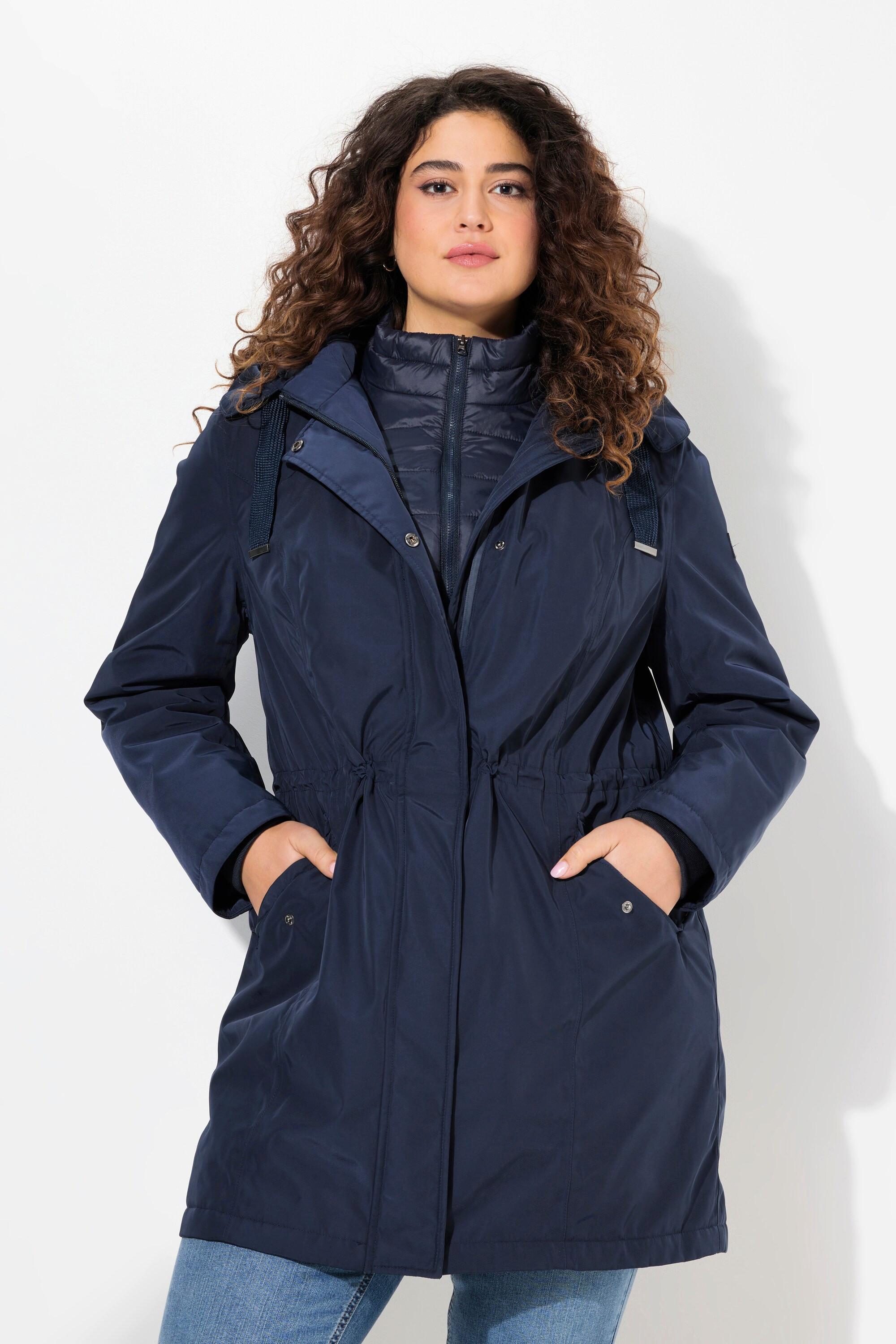 Ulla Popken Performance Parka Collo Alto Cappuccio Riciclato  