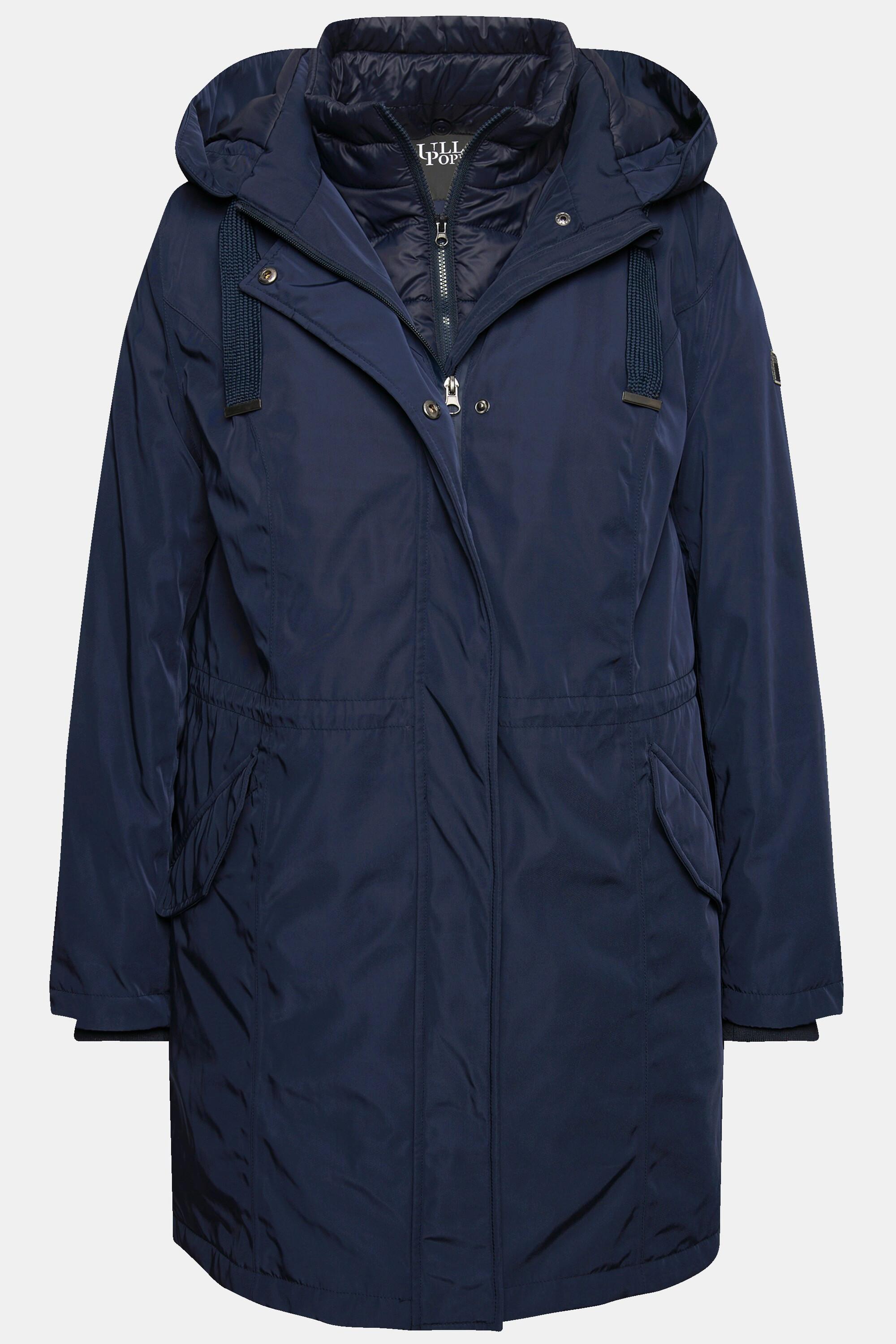 Ulla Popken Performance Parka Collo Alto Cappuccio Riciclato  