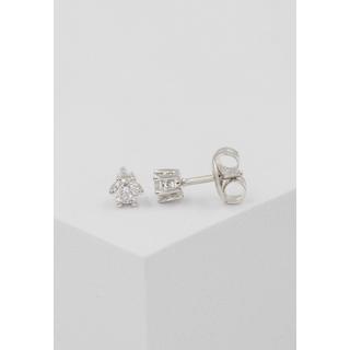 MUAU Schmuck  Clous d'oreilles solitaires 6 poignées en or blanc 750 diamants 0,34ct. 6mm 