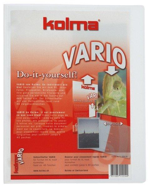 Kolma KOLMA Schnellhefter Vario A4 XL 11.009.00 transp.,KolmaFlex 40 Taschen  