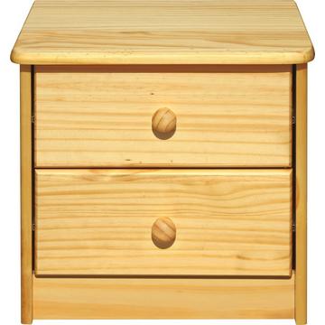 Commode Bronda en bois de pin avec 2 tiroirs naturel 42