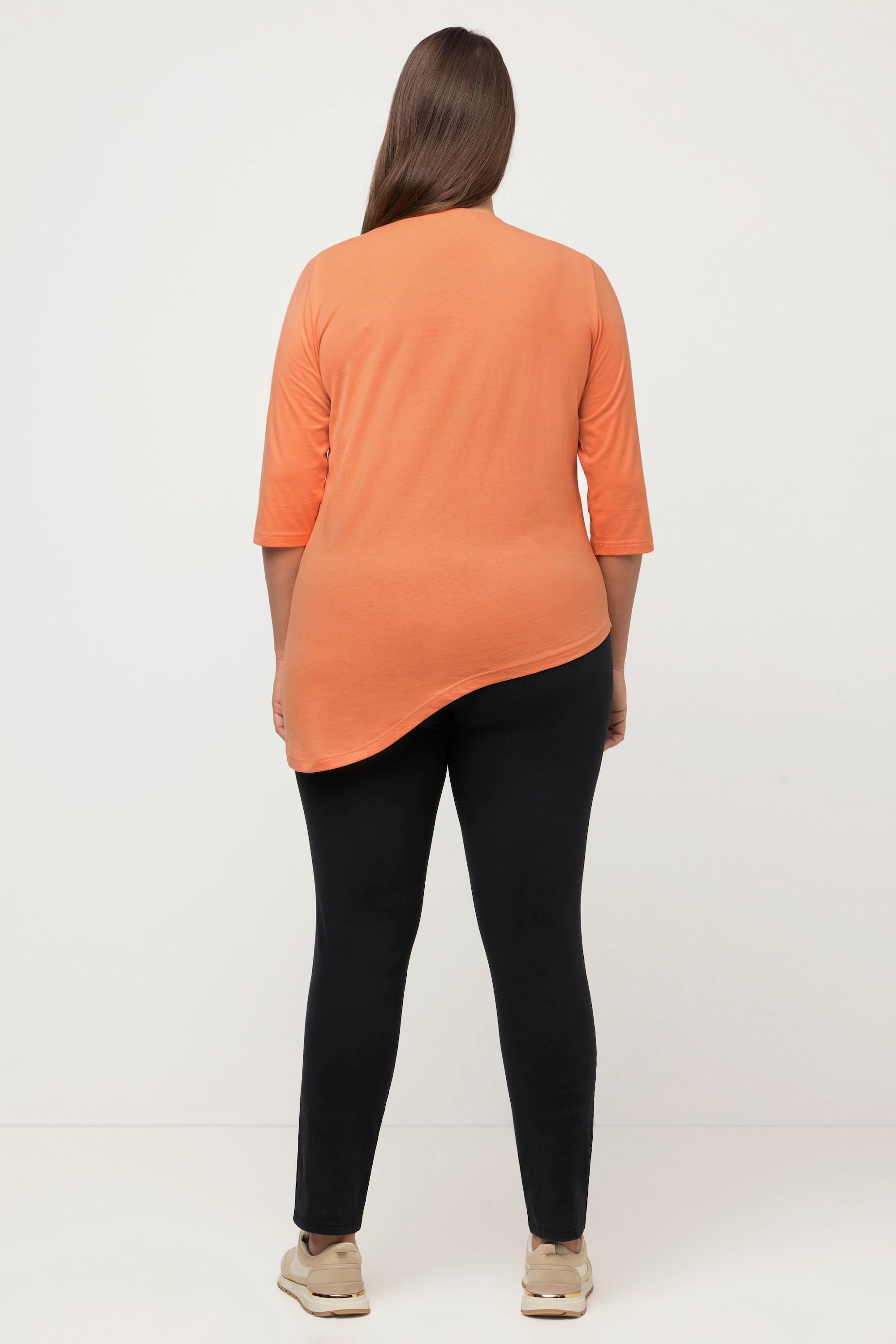 Ulla Popken  Shirt, Rundhals, 3/4-Arm, Biobaumwolle 