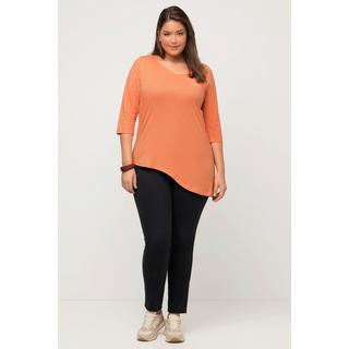 Ulla Popken  Shirt, Rundhals, 3/4-Arm, Biobaumwolle 