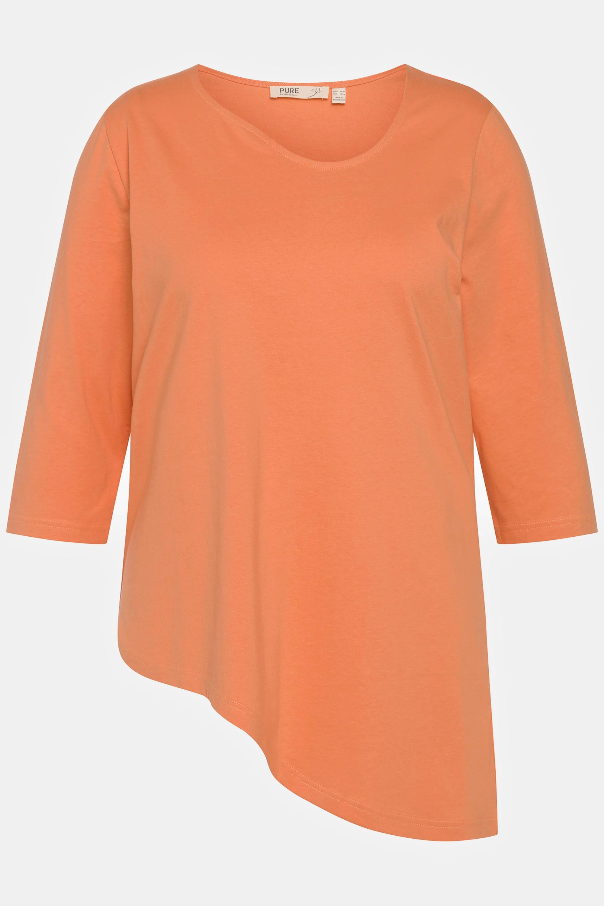 Ulla Popken  T-shirt, col rond, manches 3/4, coton bio 