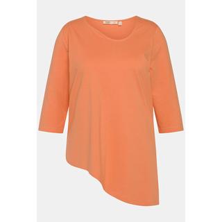 Ulla Popken  Maglia in cotone biologico con scollo a girocollo e maniche a 3/4 