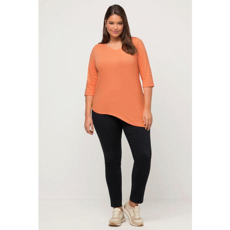 Ulla Popken  T-shirt, col rond, manches 3/4, coton bio 