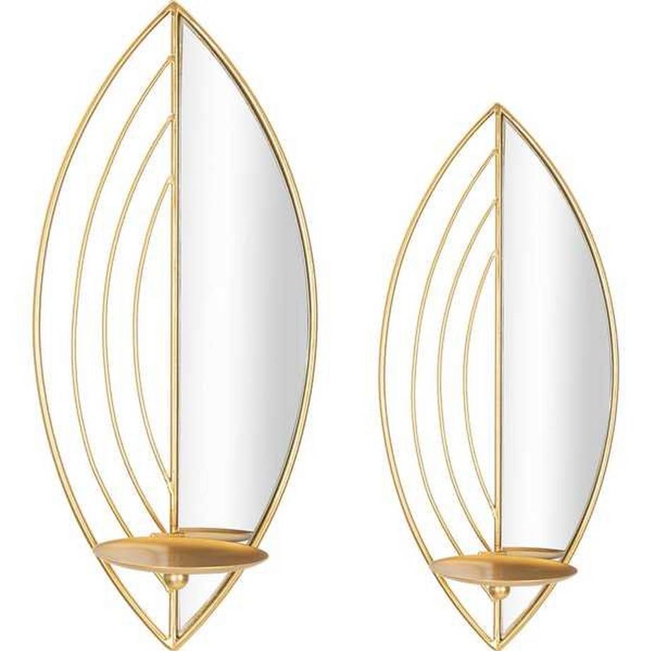 mutoni Bougeoir mural Feuille (série de 2)  