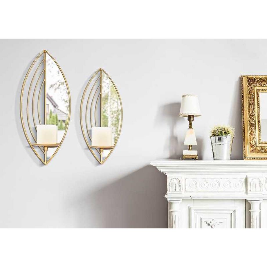 mutoni Bougeoir mural Feuille (série de 2)  