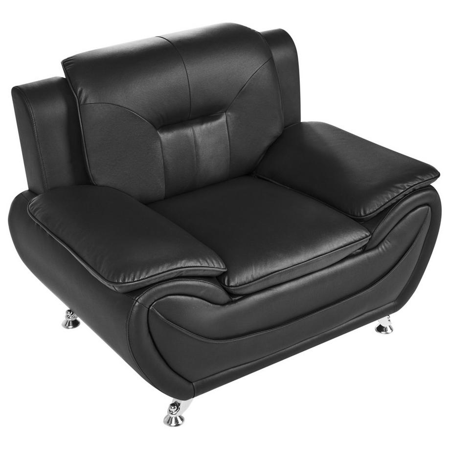 Beliani Fauteuil en Cuir écologique vegan Glamour LEIRA  