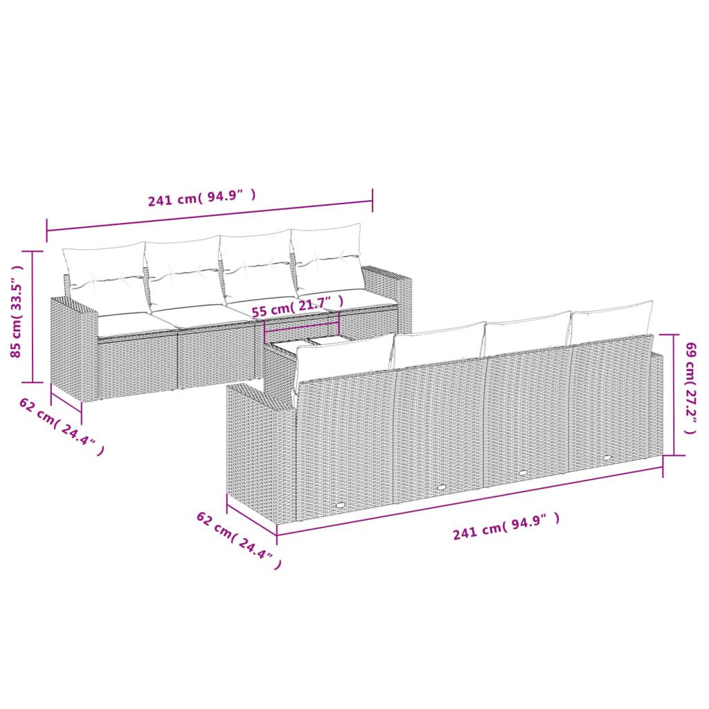 VidaXL Ensemble de canapés de jardin rotin synthétique  