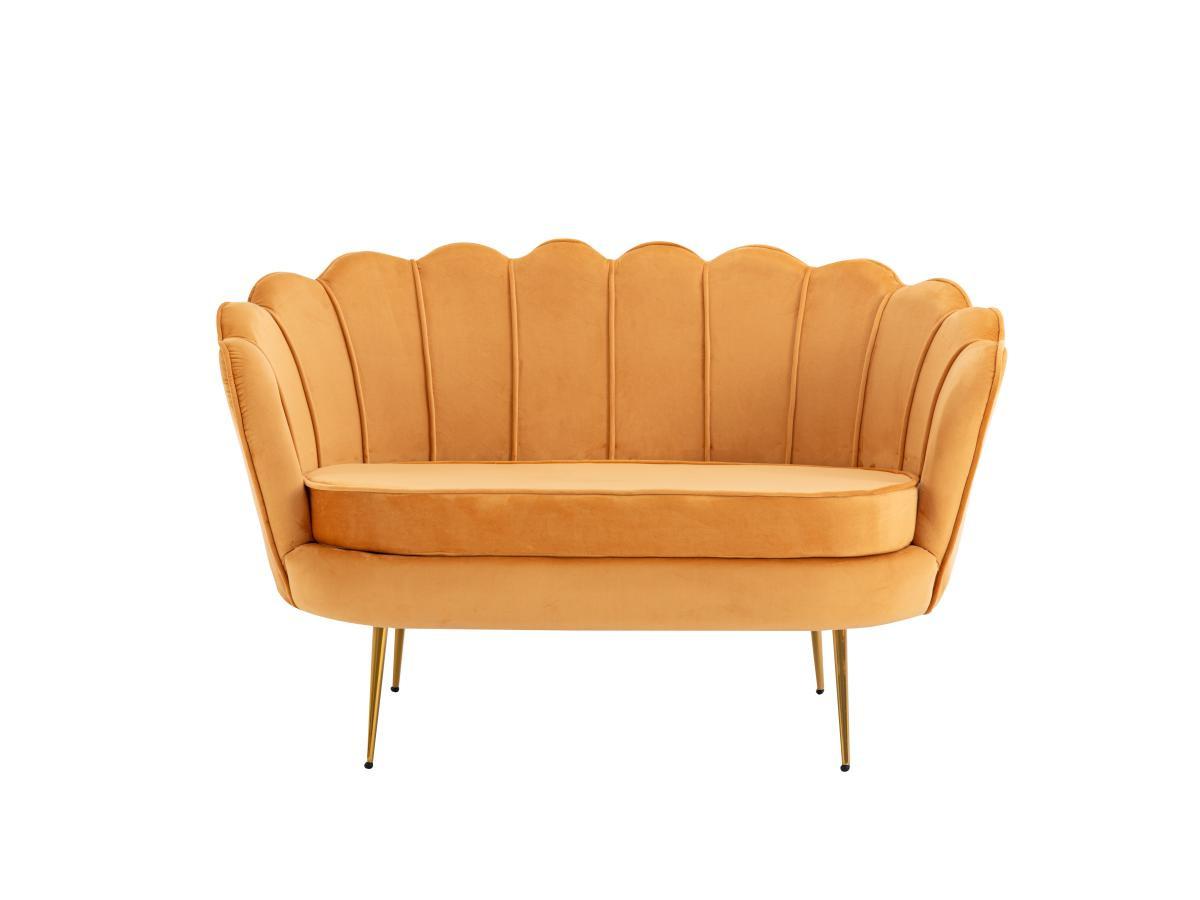 PASCAL MORABITO Divano 2 posti conchiglie in Velluto Giallo senape - DANDELION di Pascal Morabito  