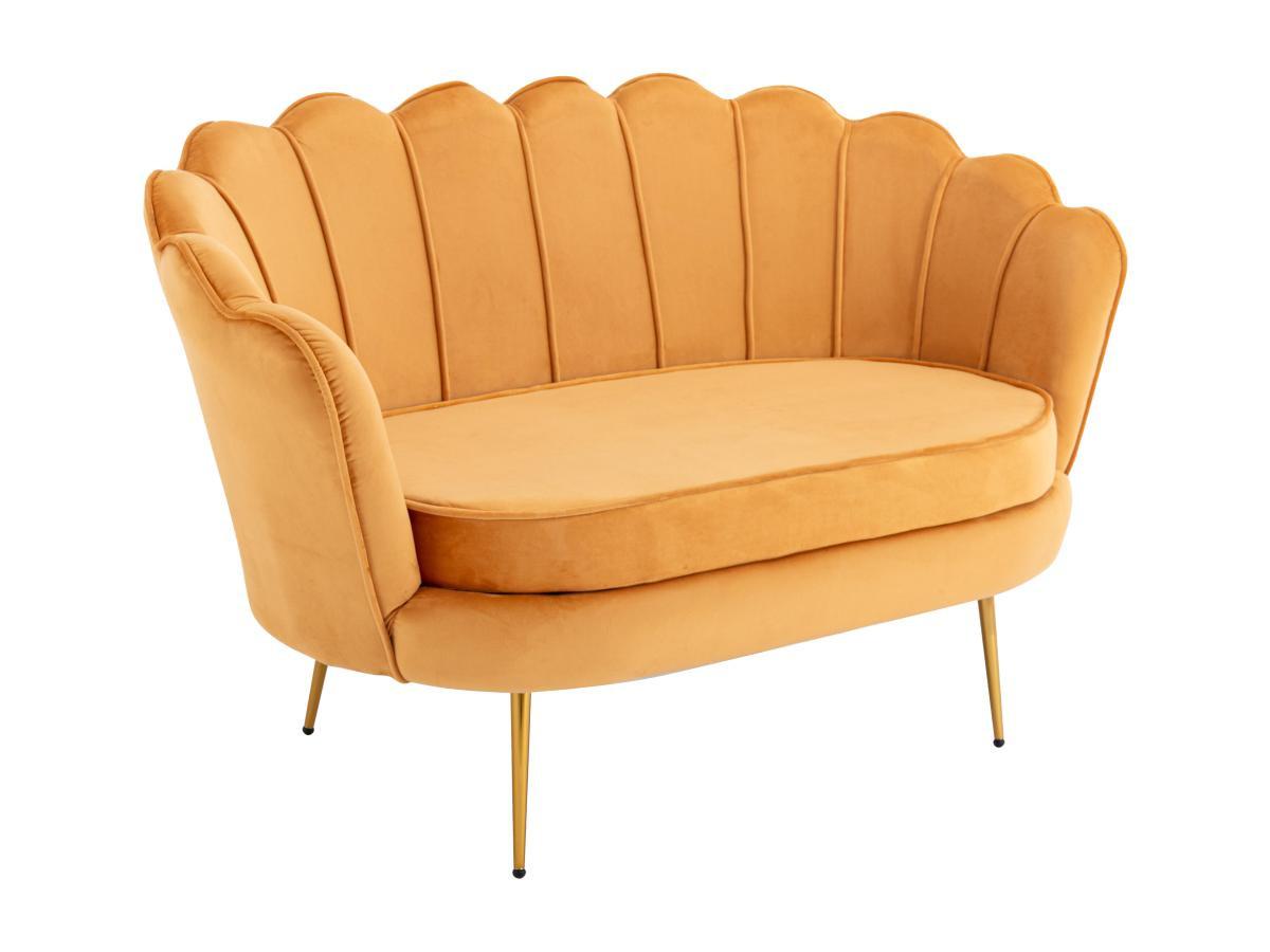 PASCAL MORABITO Divano 2 posti conchiglie in Velluto Giallo senape - DANDELION di Pascal Morabito  