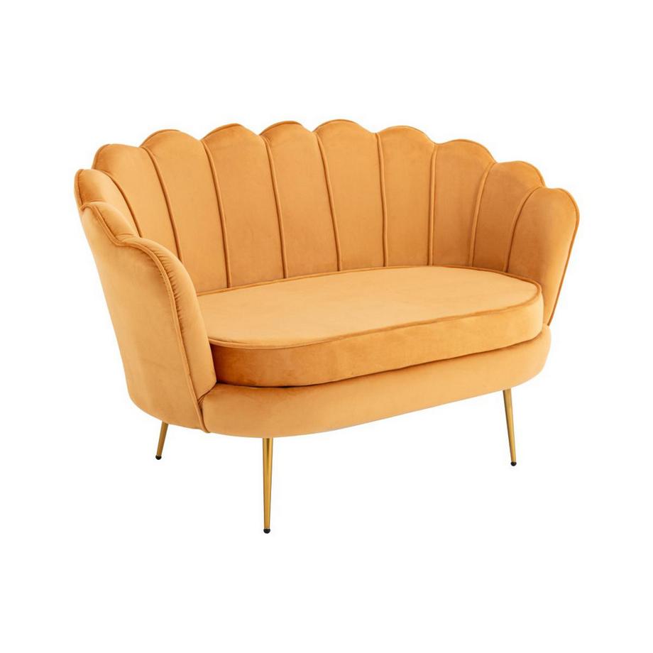 PASCAL MORABITO Muschelsofa 2-Sitzer - Samt - Senfgelb - DANDELION von Pascal Morabito  