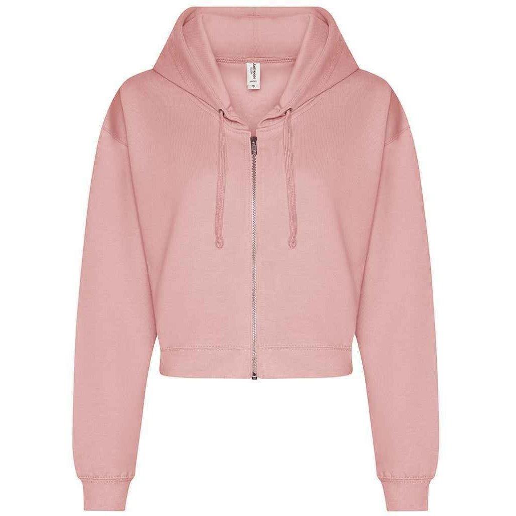 Image of Hoodie Mit Durchgehendem Reißverschluss Kurz Geschnitten Damen Pink XS