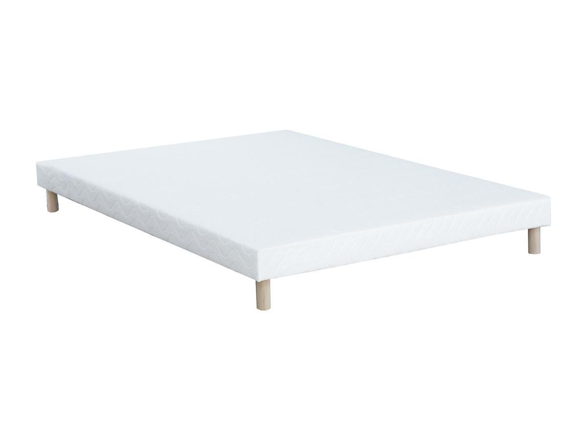 Image of Deko-Polster-Bettgestell - 140 x 190 cm - 9 Latten - Weiß - ASTHENIS von YSMÉE Deko-Polster-Bettgestell - 140 x 190 cm - 9 Latten - Weiß - ASTHENIS von YSMÉE