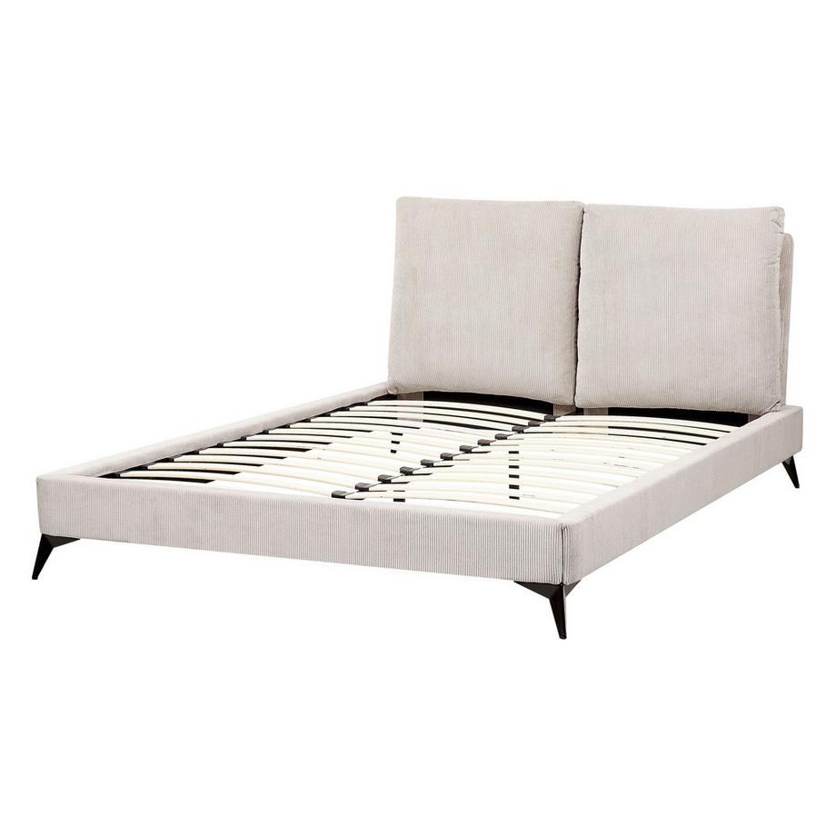 Beliani Lit avec sommier en Velours côtelé Scandinave MELLE  