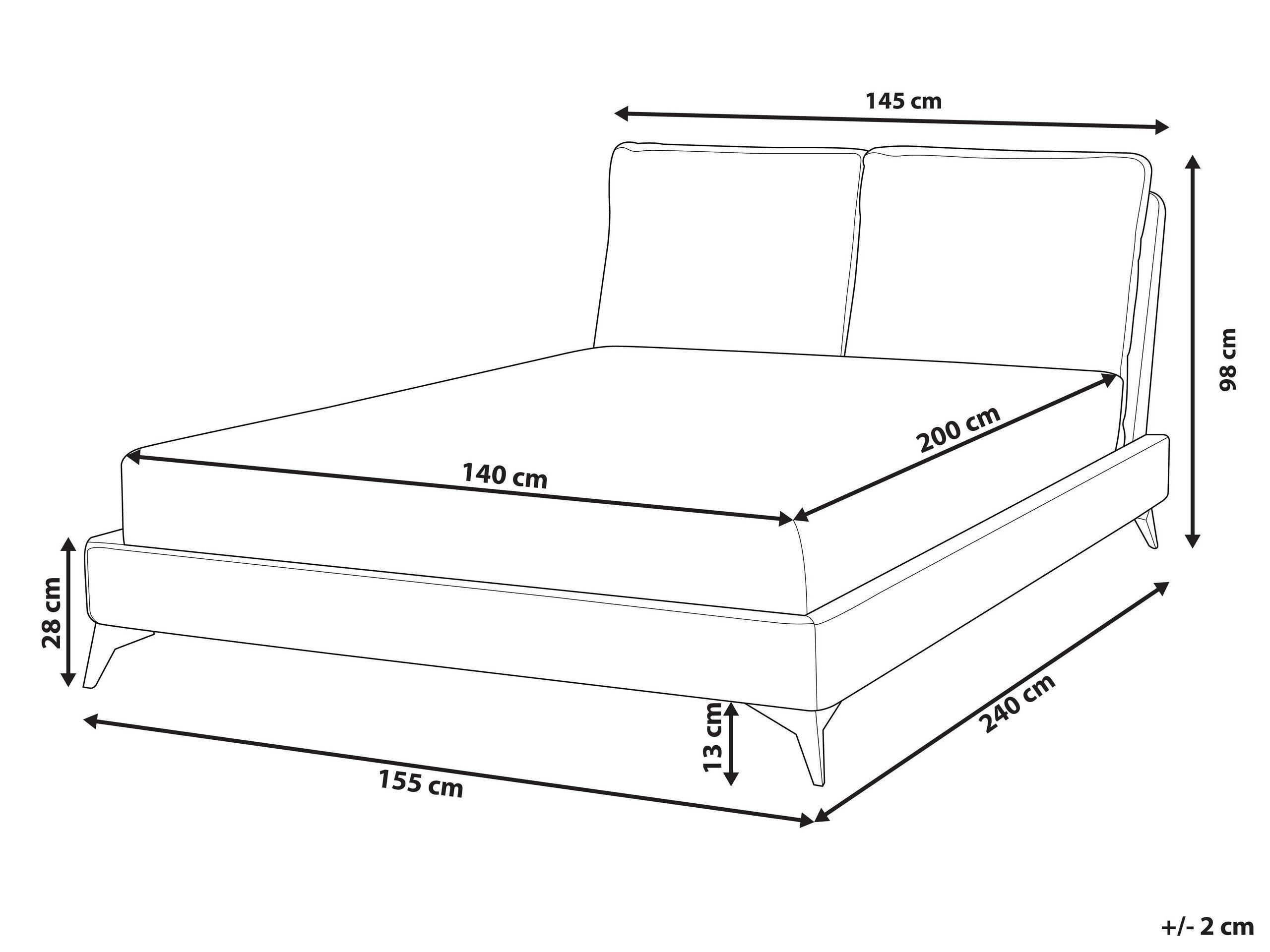 Beliani Letto con rete a doghe en Velluto a coste Scandinavo MELLE  