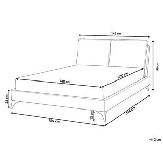 Beliani Letto con rete a doghe en Velluto a coste Scandinavo MELLE  