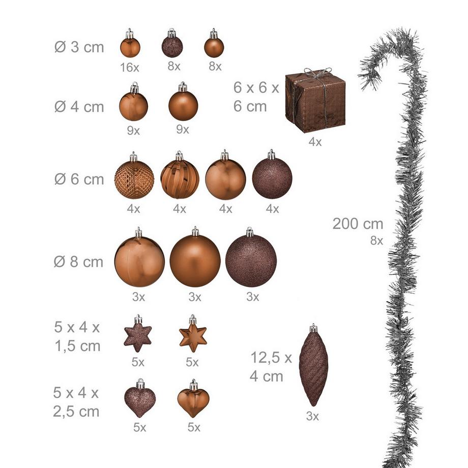 Northix Christbaumkugeln-Set, 110-teilig  