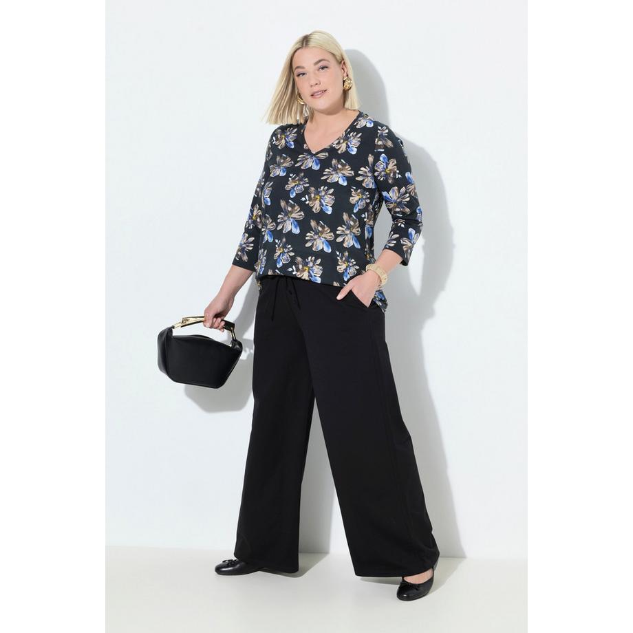 Ulla Popken Pantalon Jersey Marlene Jambe Large Taille Élastique  