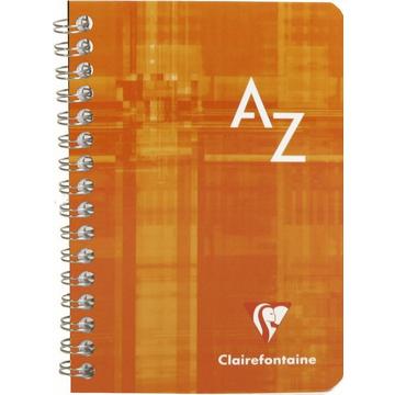 CLAIREFONTAINE Spiralheft mit Index 9,5x14cm 68599 5mm, A-Z, ass. 50 Blatt