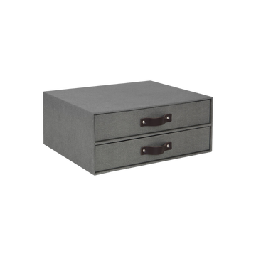 BIRGER Schubladenbox 2 Fächer   Grau Canvas