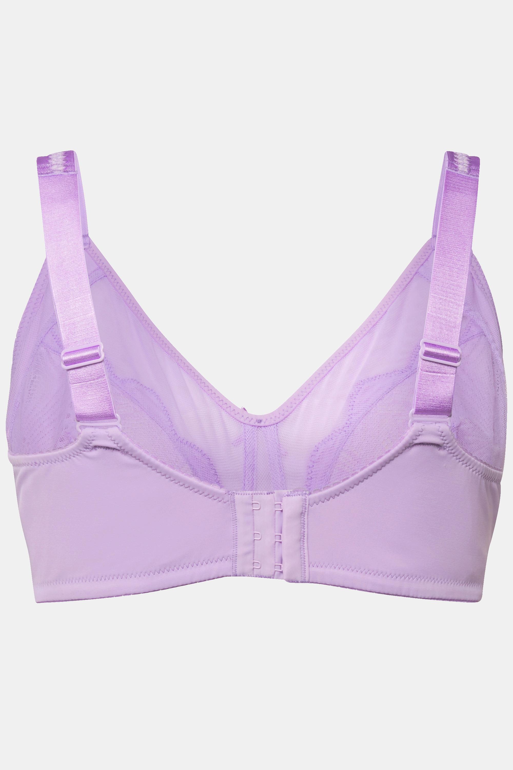 Ulla Popken  Reggiseno senza ferretto con mesh, pizzo e coppa B-E 