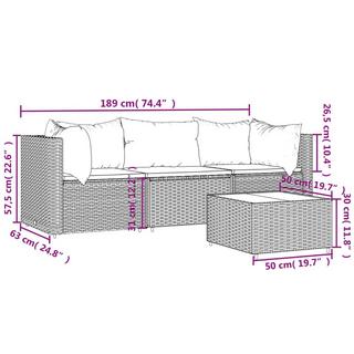 VidaXL set mobili da giardino Polirattan  