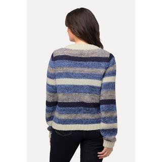 Ulla Popken  Cardigan corto con righe, scollo a V e maniche lunghe 