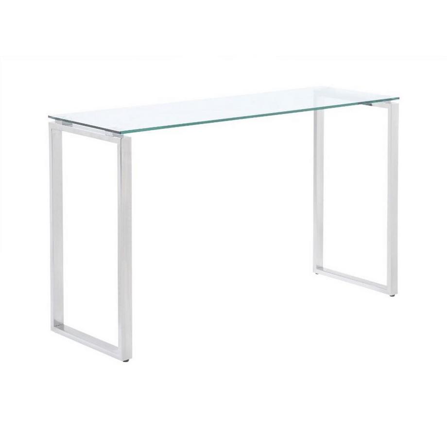 Vente-unique Console in Vetro temperato e metallo cromato FREYA  